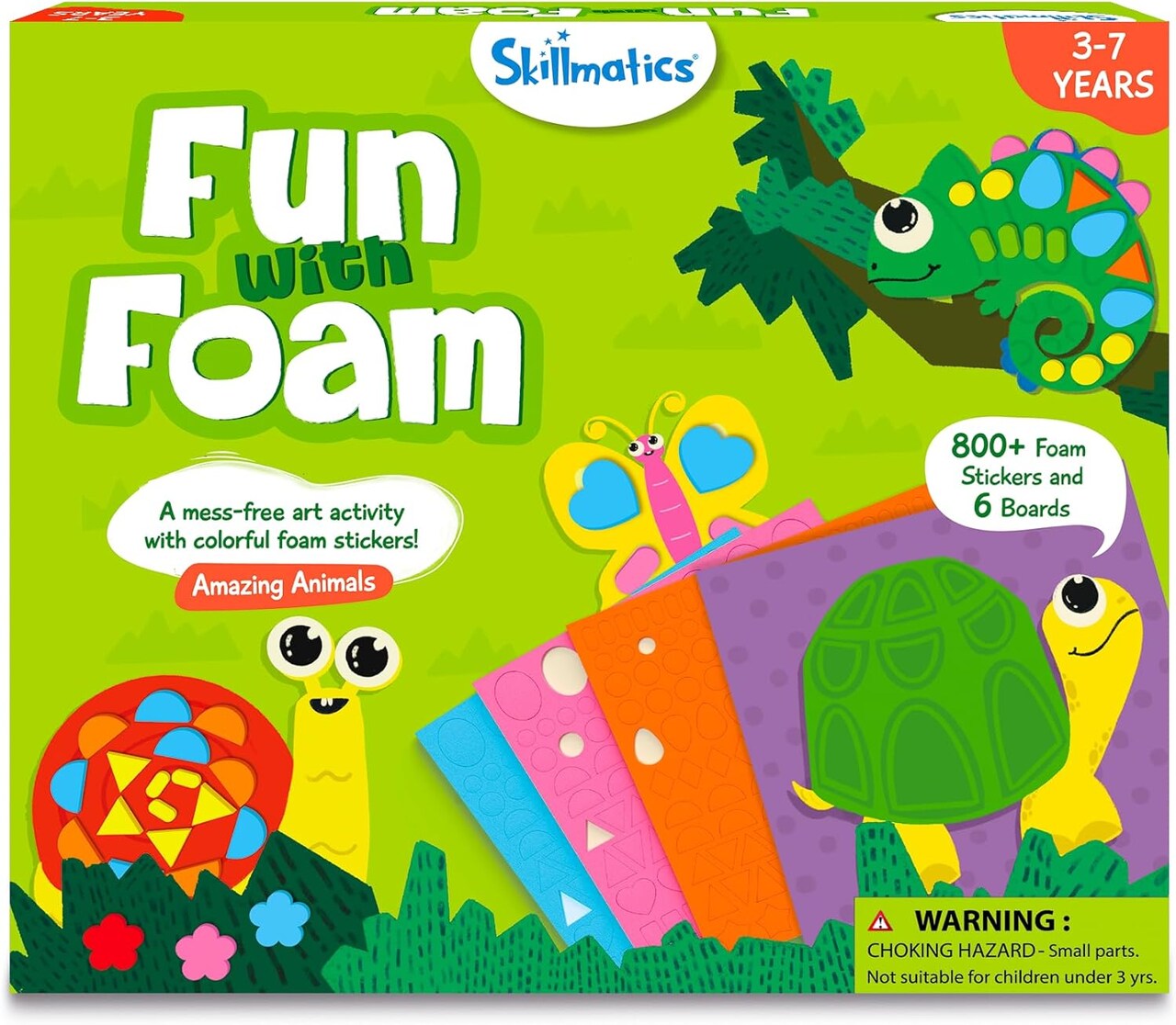 Foam Sticker Art Activity - Animals, Mess-Free Fun for Kids, 800+ 3D Foam Stickers, DIY Felt Craft Kits, Gifts for Boys & Girls Ages 3, 4, 5, 6, 7